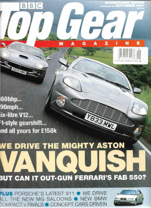 TOP GEAR UK EDITION 2001 SEPT - LATEST 911, MG SALOONS, BMW COMPACT, CONCEPTS